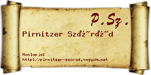 Pirnitzer Szórád névjegykártya